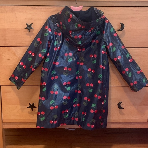 Gap kids Navy Raincoat w/ Cherry Pattern XS (4-5y) - Picture 2 of 6